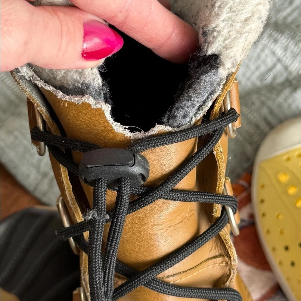 Sorel Kids Waterproof Tan and Black Boots